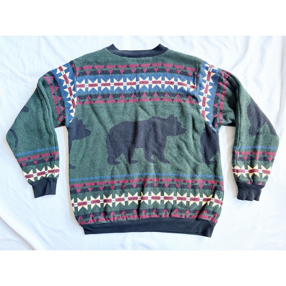 Sugar Street Weavers Pullover Sweater Mens L Moose Crewneck 90s Cotton - Picture 2 of 7